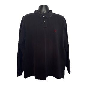 Polo Ralph Lauren Shirt Mens Sz 2XL Navy Blue Long Sleeve Polo Color Pony